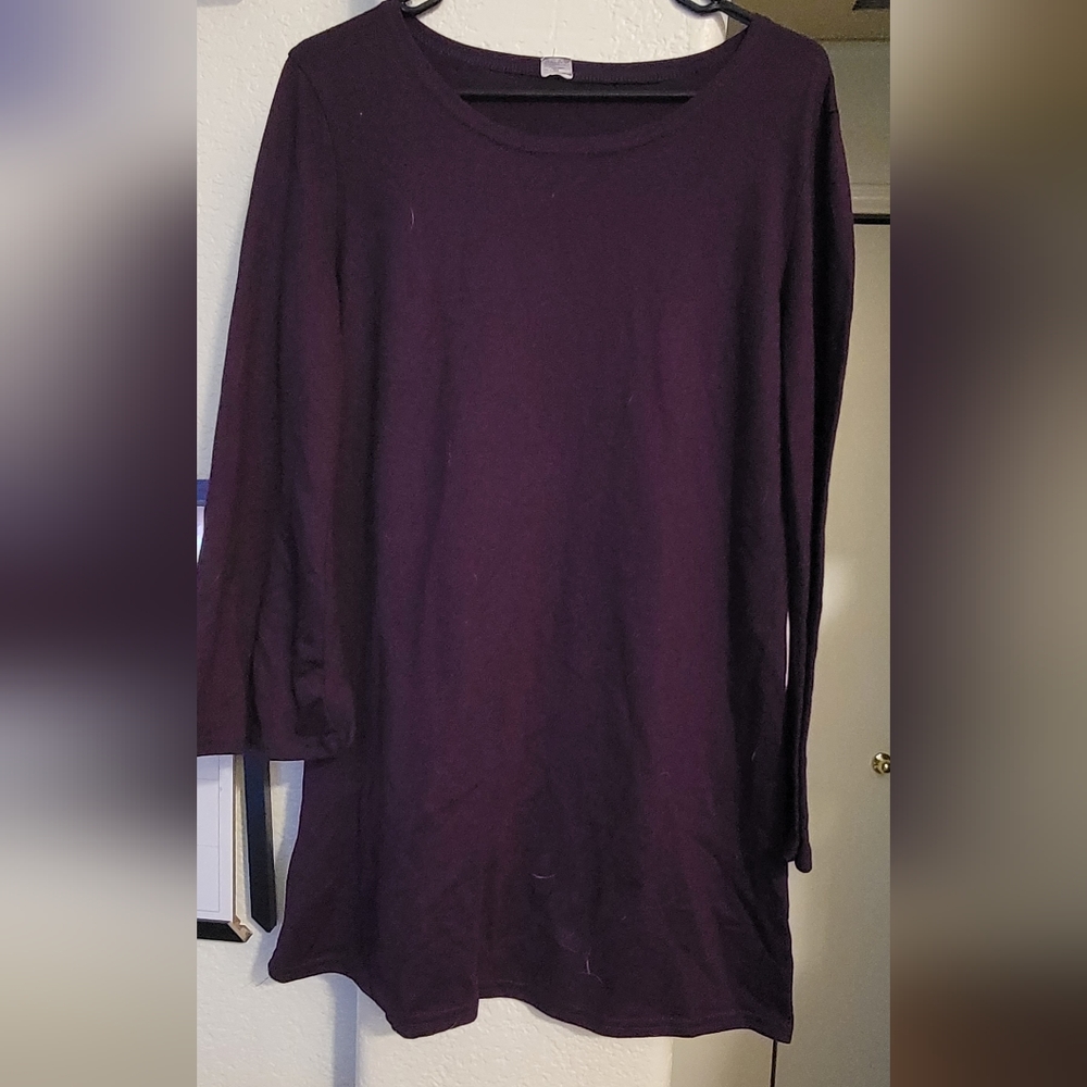 Purple long-sleeved shirt